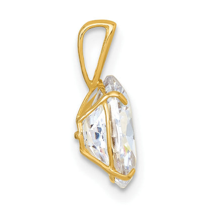 10K Gelbgold Poliert 8.00 X 10.00mm Weiß Oval Zirkonia Anhänger