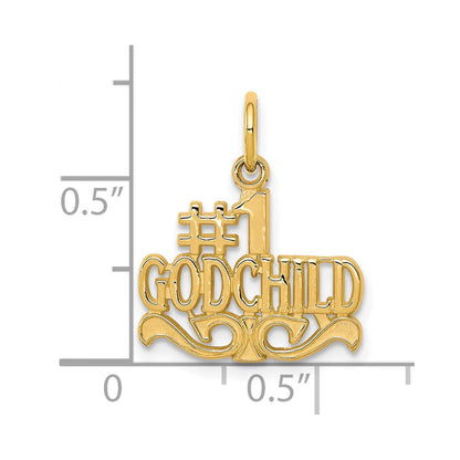 10K Gelbgold #1 Godchild Charm