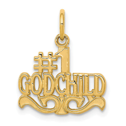 10K Gelbgold #1 Godchild Charm