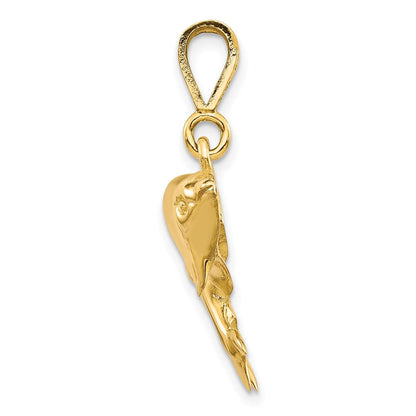 10K Gelbgold massiver polierter Zwillingsdelfine-Charm