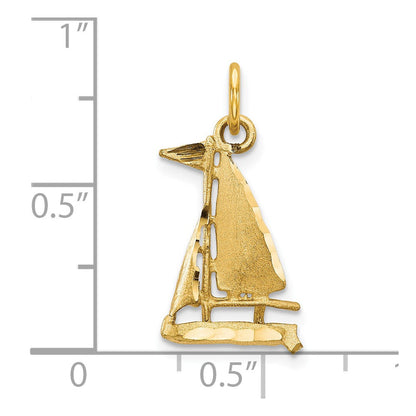 10K Gelbgold Segelboot Charm