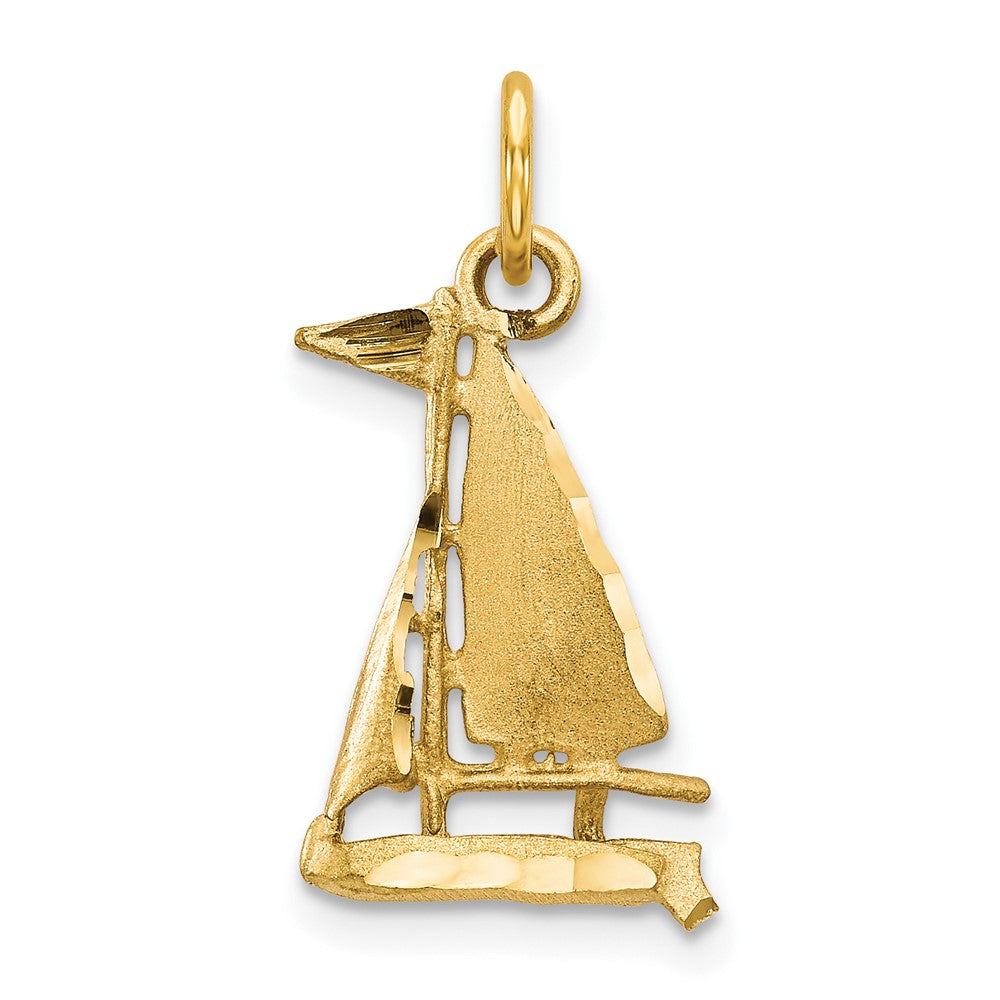 10K Gelbgold Segelboot Charm