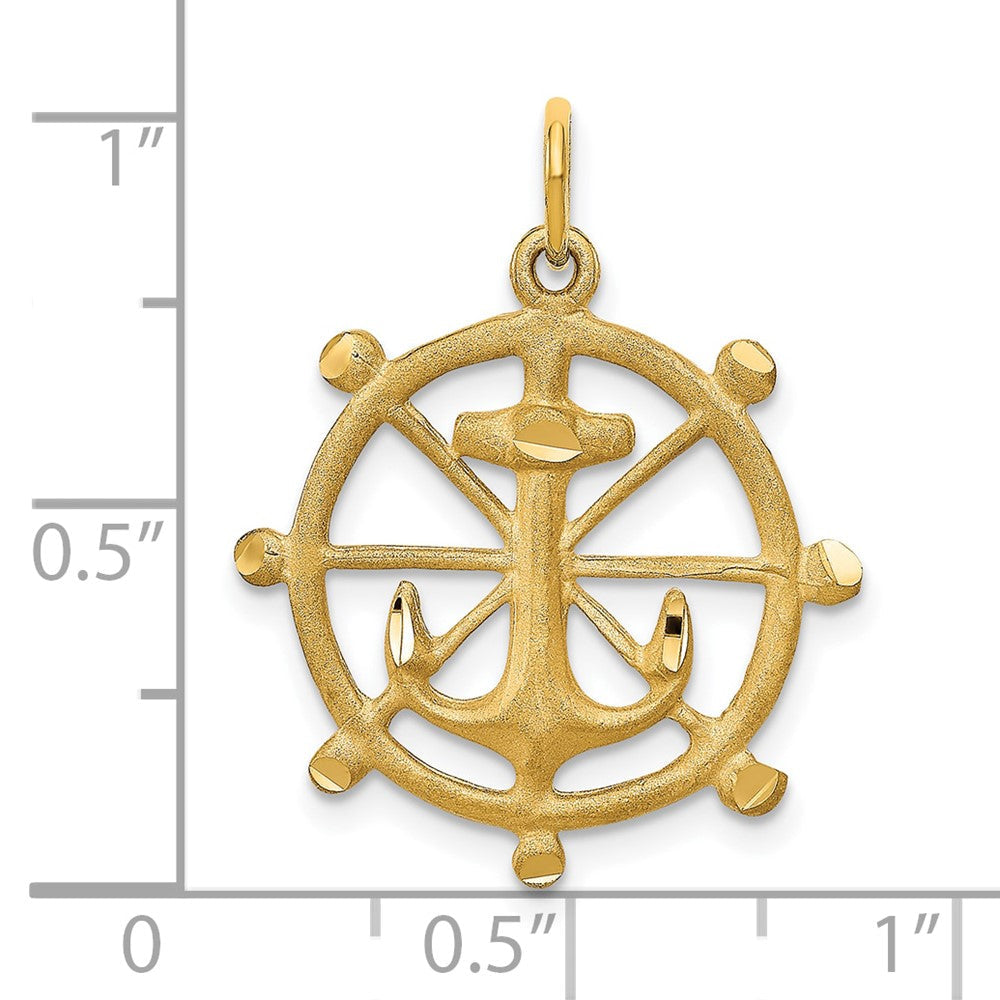 10K Gelbgold Charm „Anker im Rad“