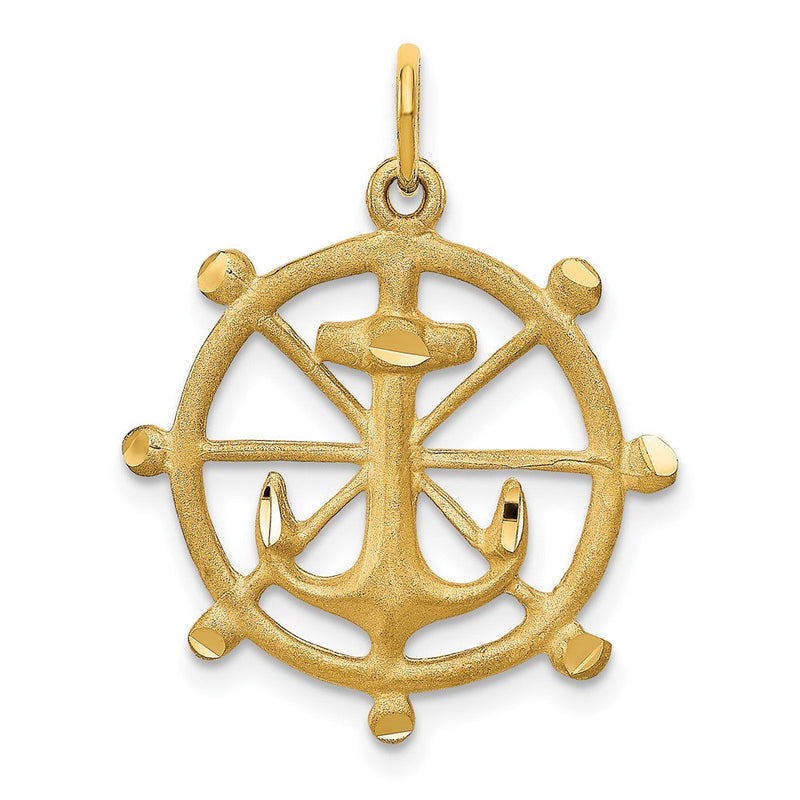 10K Gelbgold Charm „Anker im Rad“