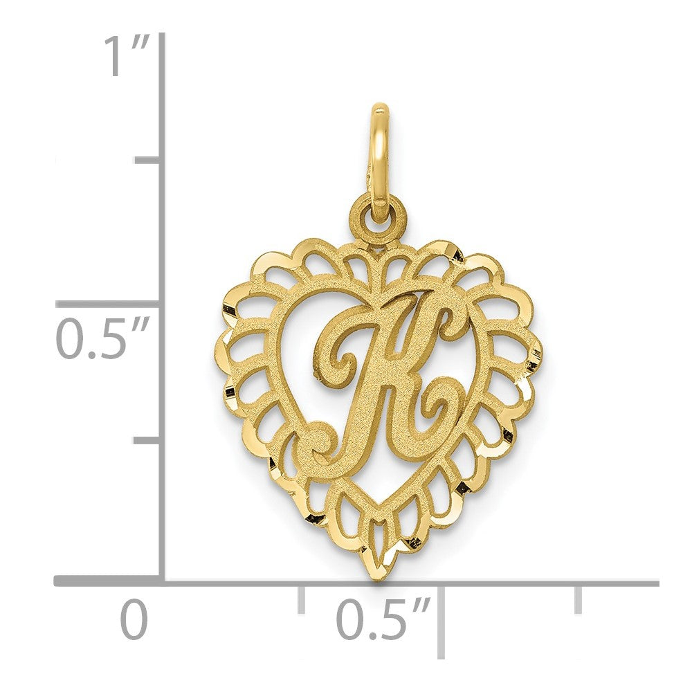 10K Gelbgold Initiale K Charm