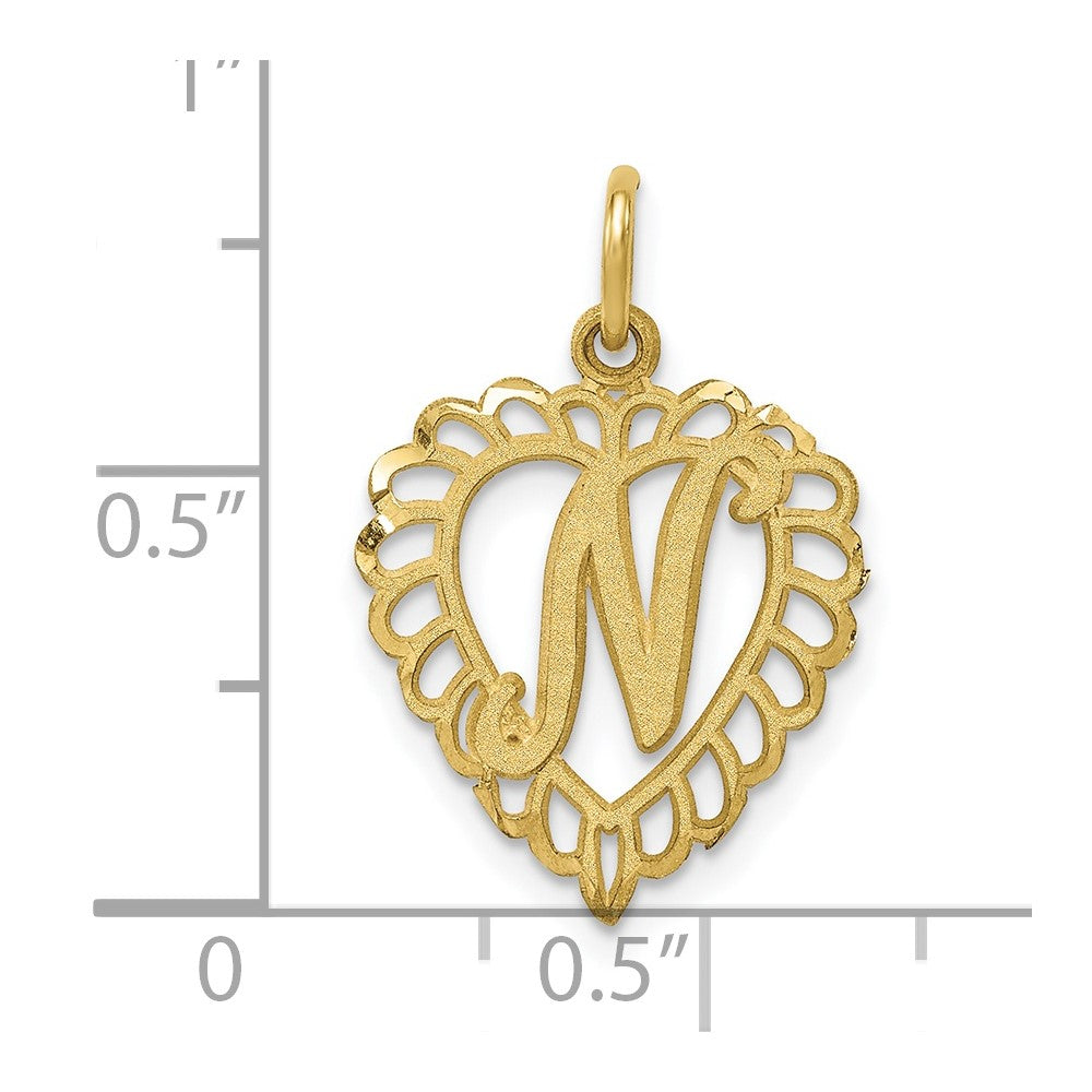 10K Gelbgold Initiale N Charm