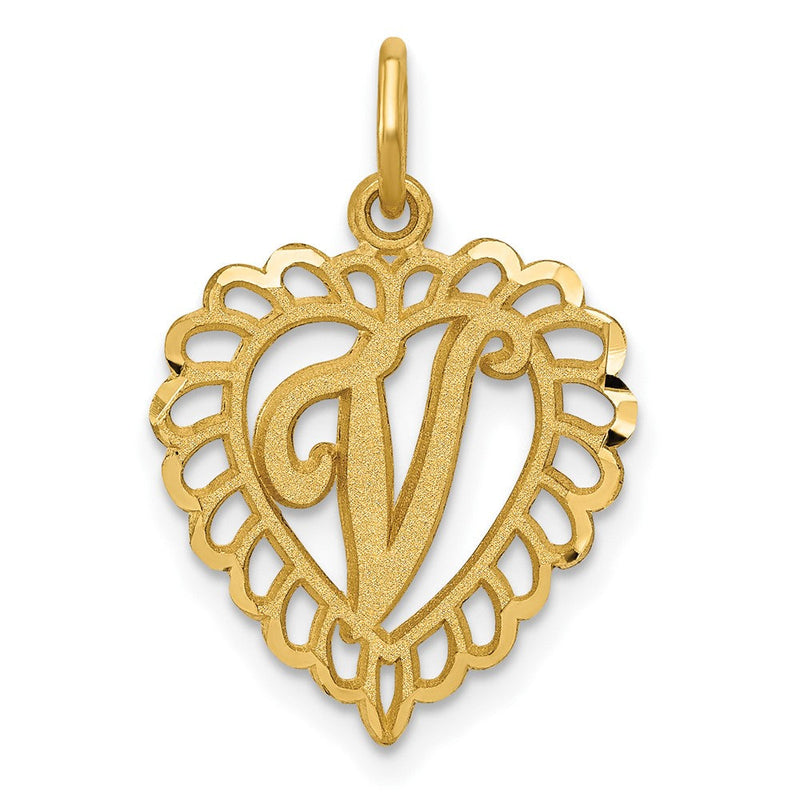 10K Gelbgold Initiale V Charm