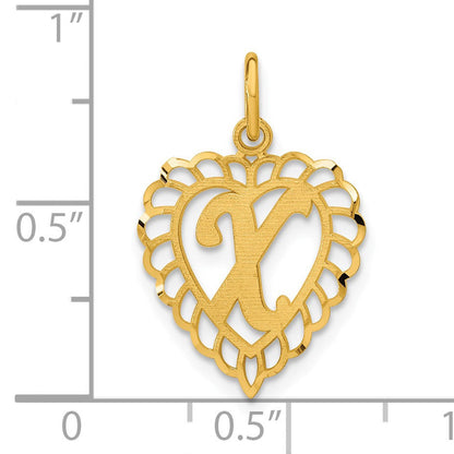 10K Gelbgold Initiale X Charm