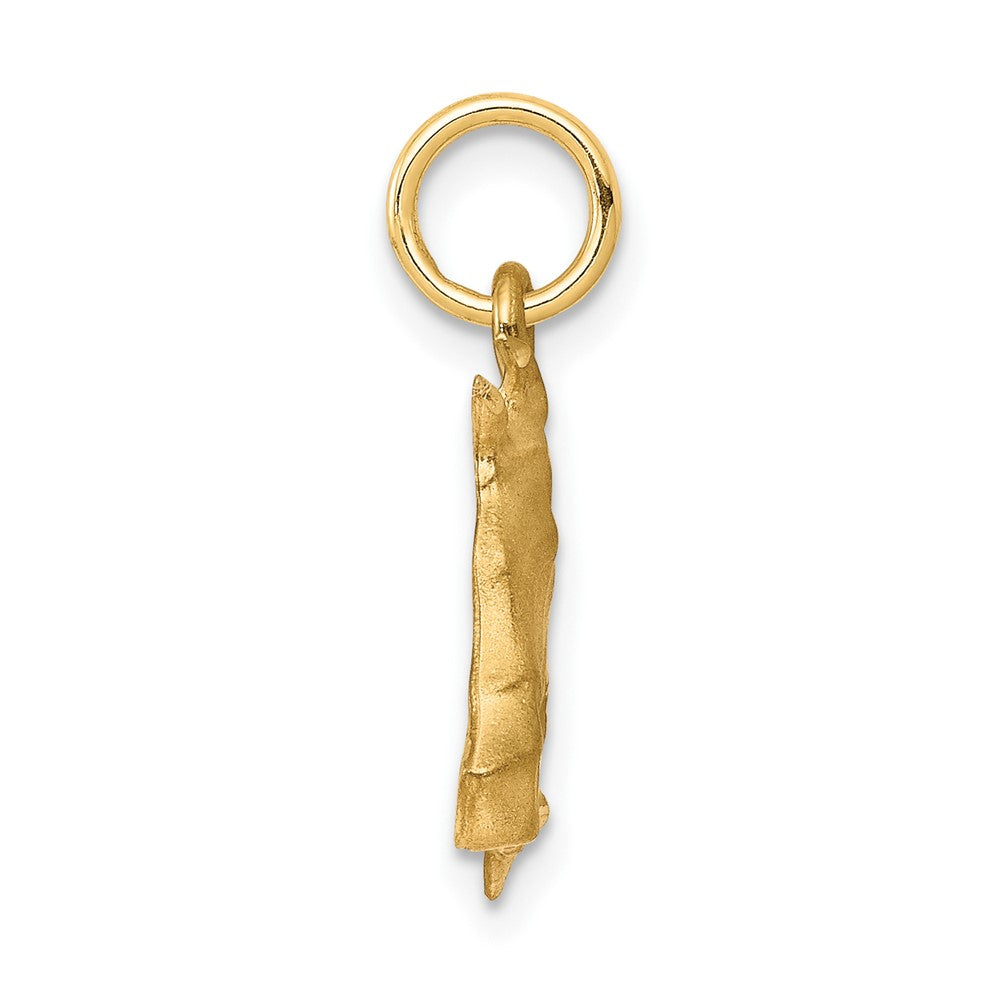 10K Gelbgold Massiv Satiniert Horsehead mit Reins Charm
