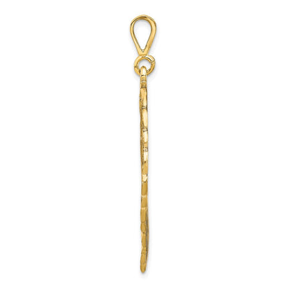 10K Gelbgold Massiver Diamantgeschliffener Löwenkopf-Charm