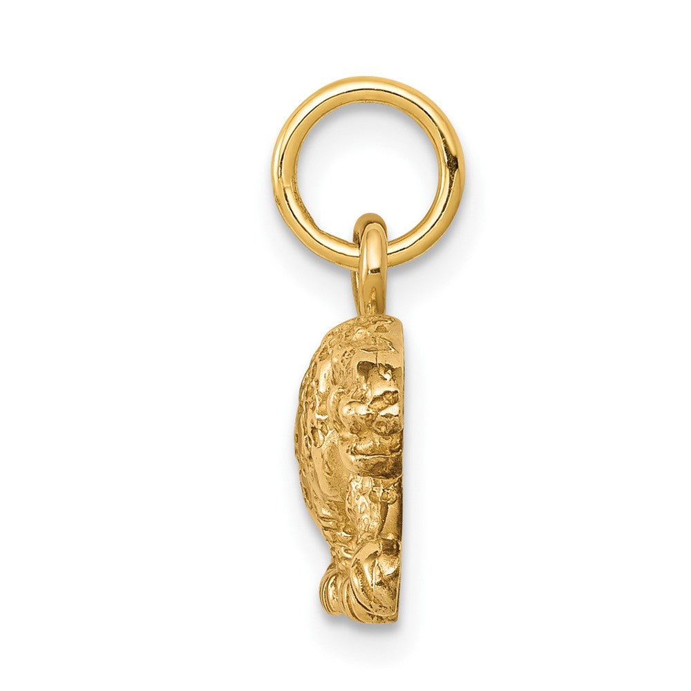 10K Gelbgold Solid Satin Kleiner Leopard-Charm