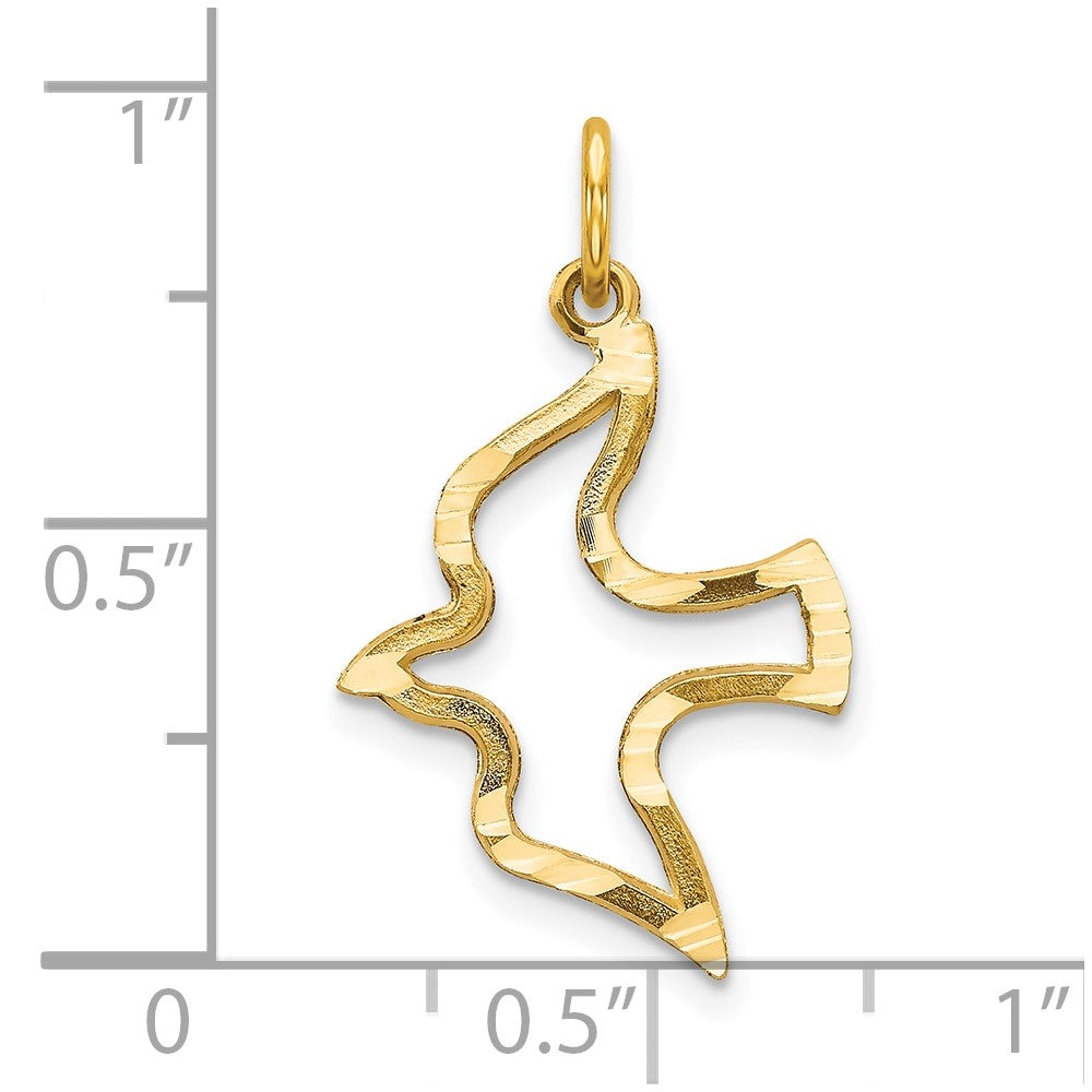 10K Gelbgold Taube Charm