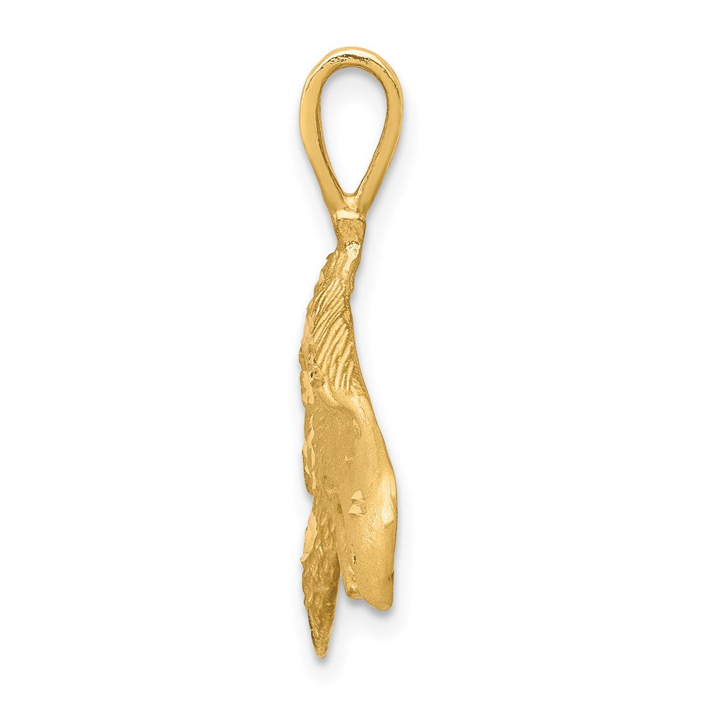 10K Gelbgold massiver Charm mit Diamantschliff „Adlerkopf“