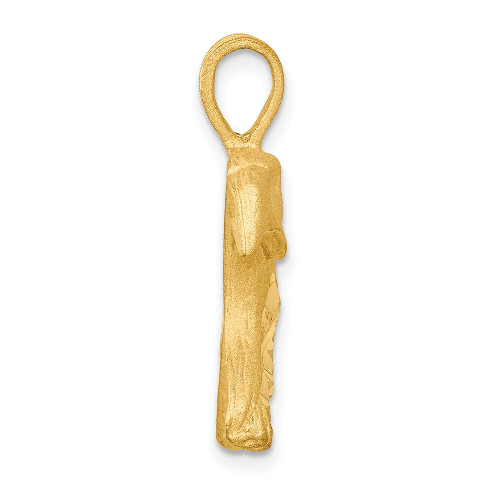 Massiver Adlerkopf-Charm aus 10K Gelbgold, diamantgeschliffen