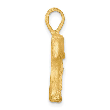 Massiver Adlerkopf-Charm aus 10K Gelbgold, diamantgeschliffen