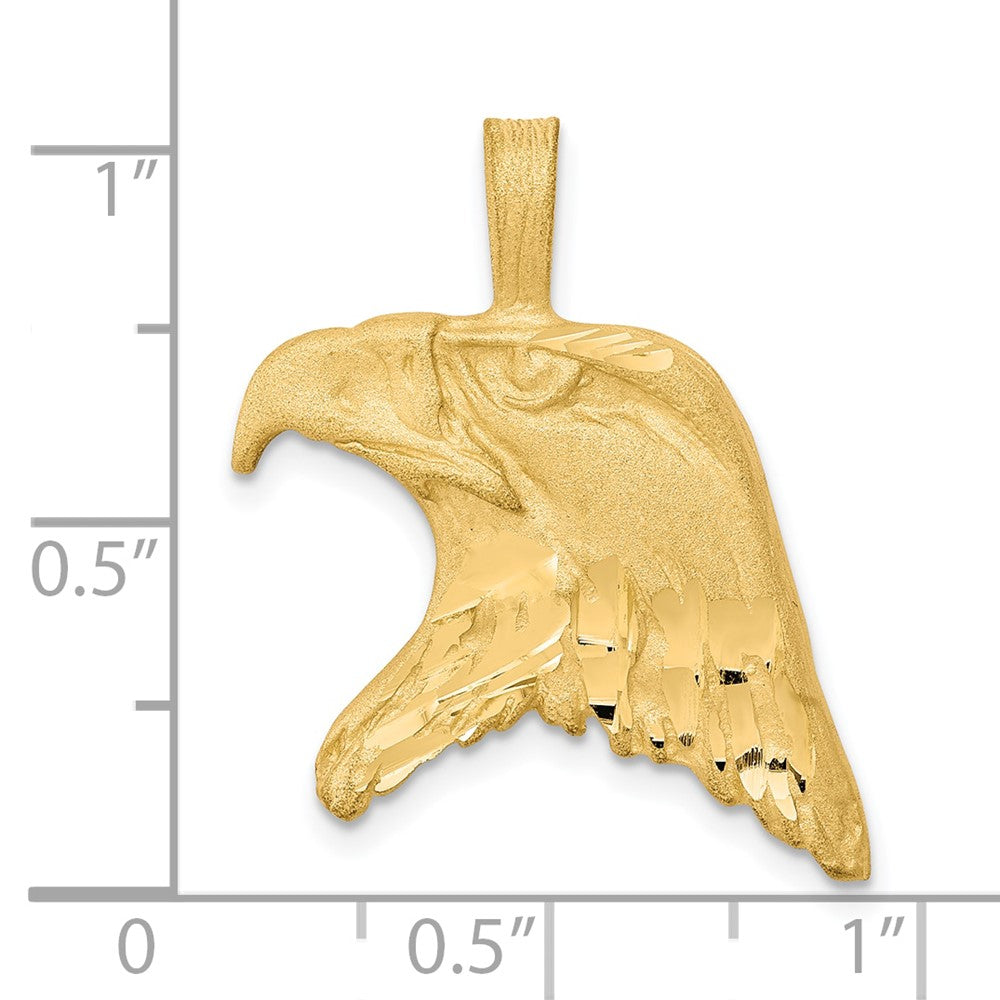 Massiver Adlerkopf-Charm aus 10K Gelbgold, diamantgeschliffen