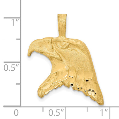 Massiver Adlerkopf-Charm aus 10K Gelbgold, diamantgeschliffen