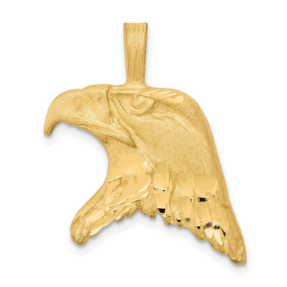 Massiver Adlerkopf-Charm aus 10K Gelbgold, diamantgeschliffen