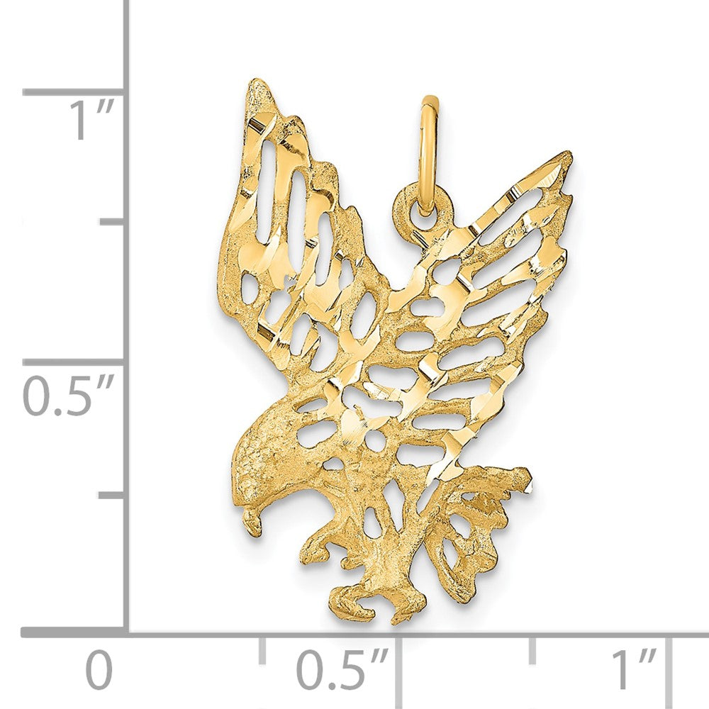 10K Gelbgold Massiv Diamantiert Adler Charm