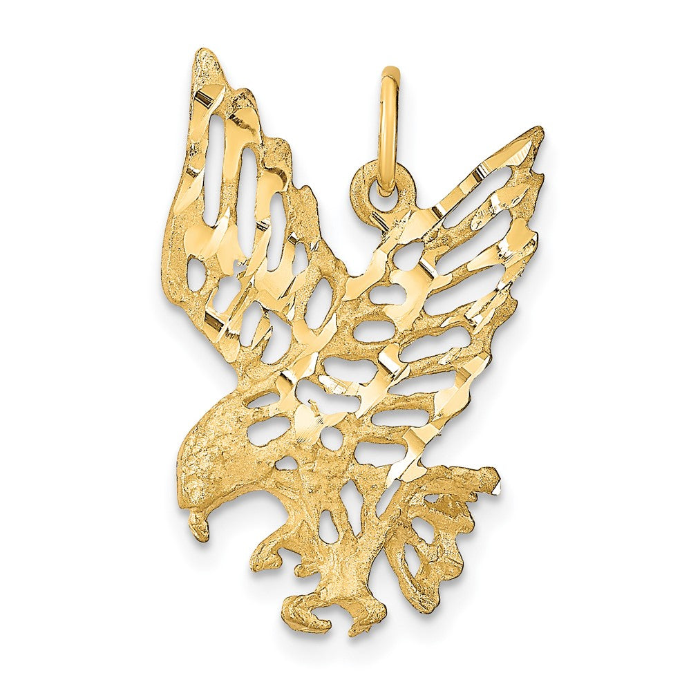 10K Gelbgold Massiv Diamantiert Adler Charm