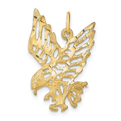 10K Gelbgold Massiv Diamantiert Adler Charm
