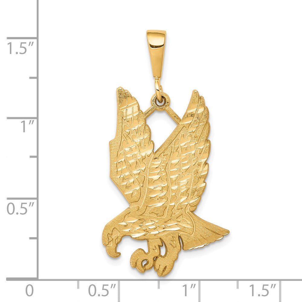 10K Gelbgold massiver diamantgeschliffener Adler-Charm