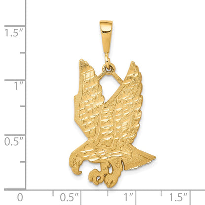10K Gelbgold massiver diamantgeschliffener Adler-Charm