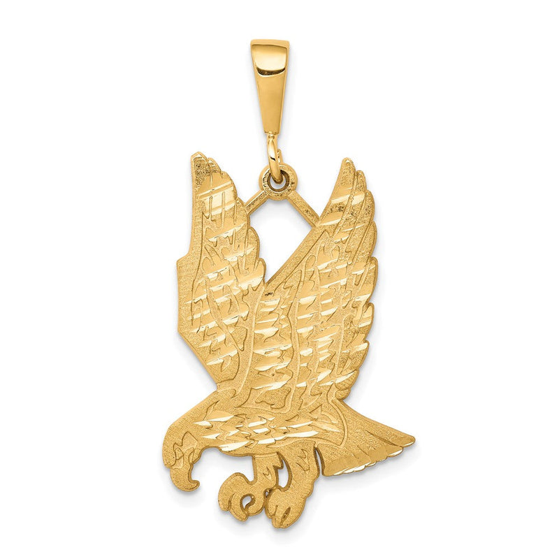 10K Gelbgold massiver diamantgeschliffener Adler-Charm