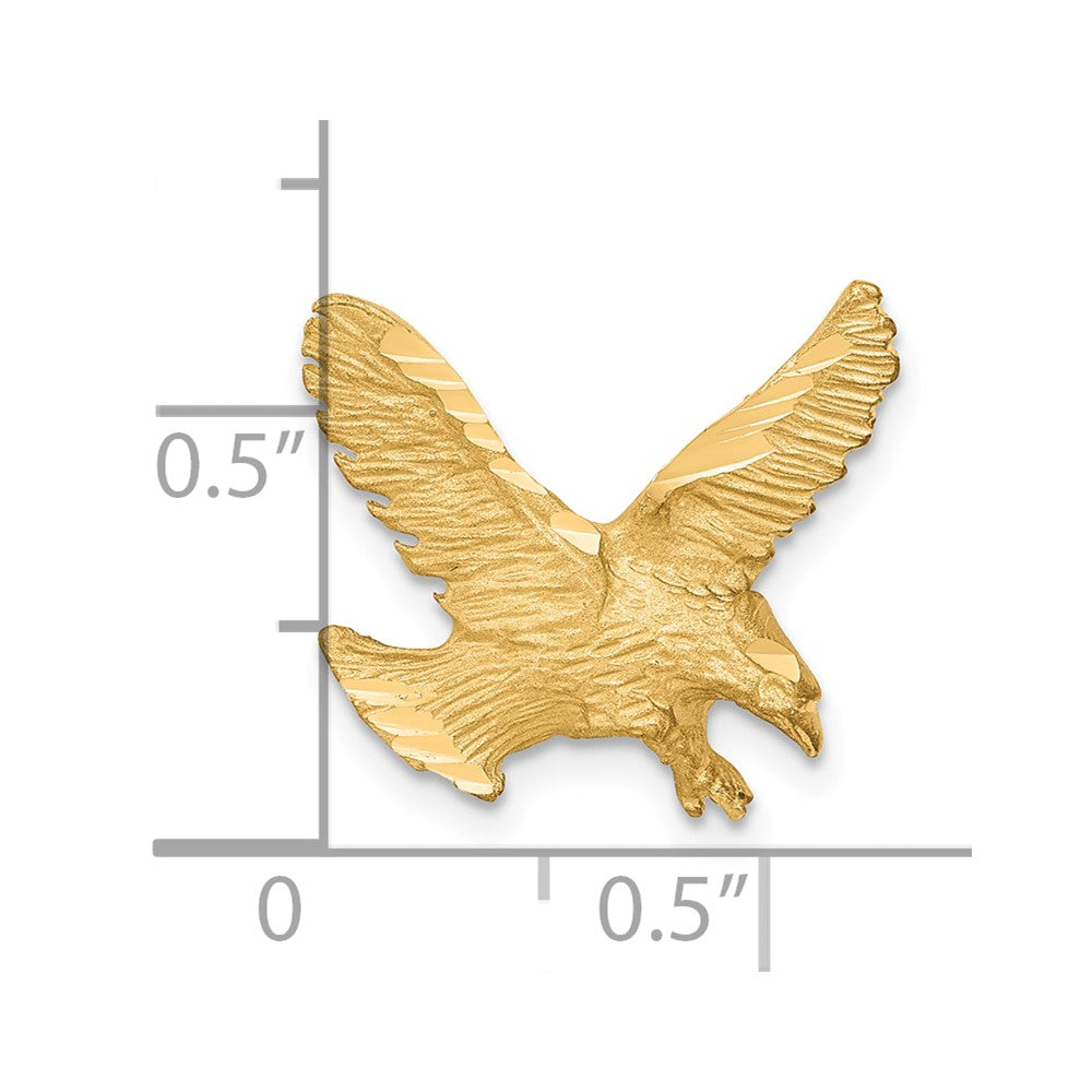 10K Gelbgold Massiv Diamantiert Adler Charm
