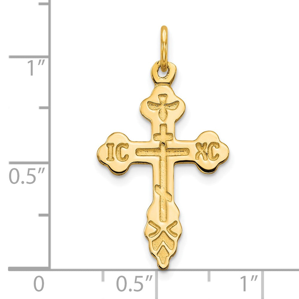 10K Gelbgold Eastern Orthodox Kreuz Charm