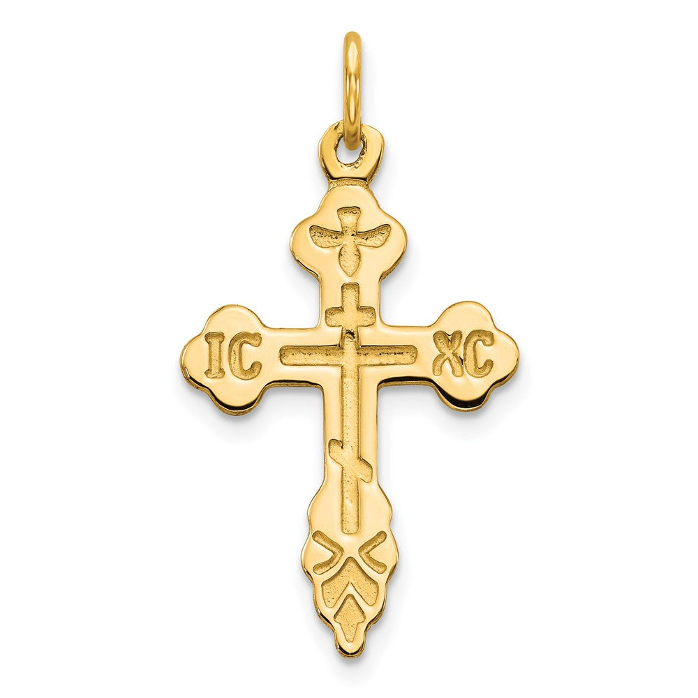 10K Gelbgold Eastern Orthodox Kreuz Charm