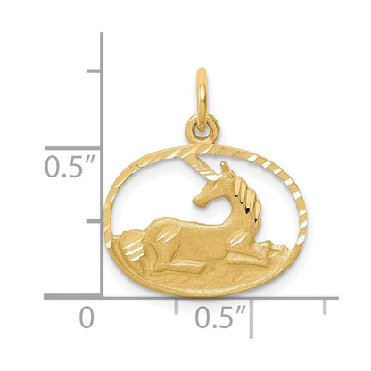 10K Gelbgold Einhorn Charm