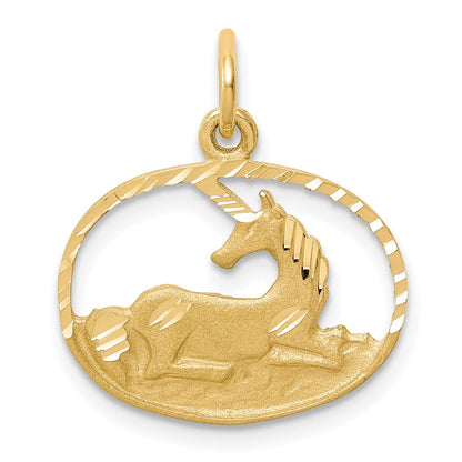 10K Gelbgold Einhorn Charm