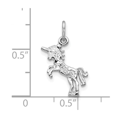 10K Weißgold Einhorn Charm