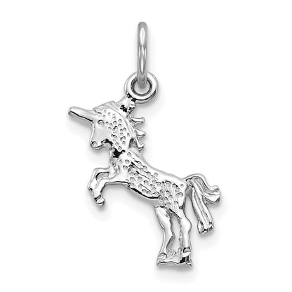 10K Weißgold Einhorn Charm