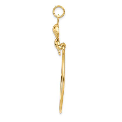 10K Gelbgold Doppel-Delfin-Charmhalter