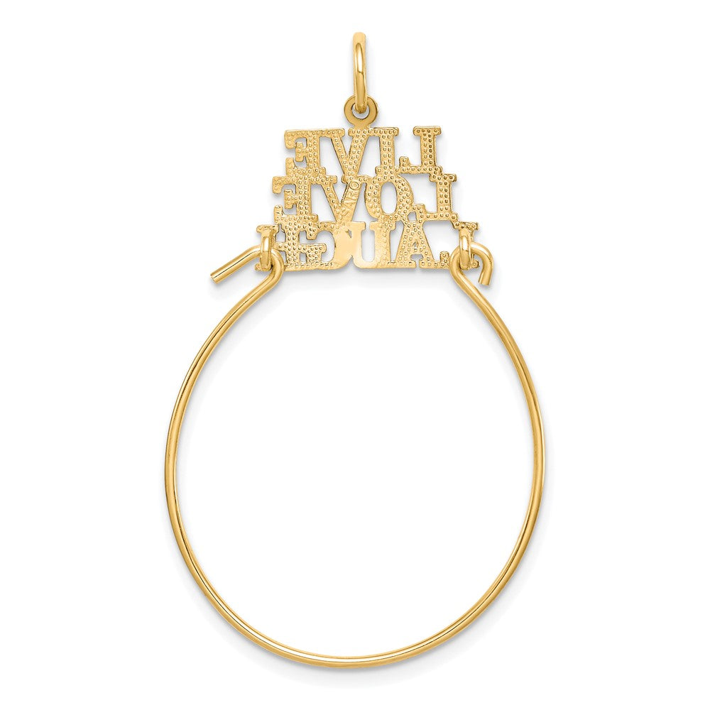 10K Gelbgold Leben Liebe Lachen Charm Halter