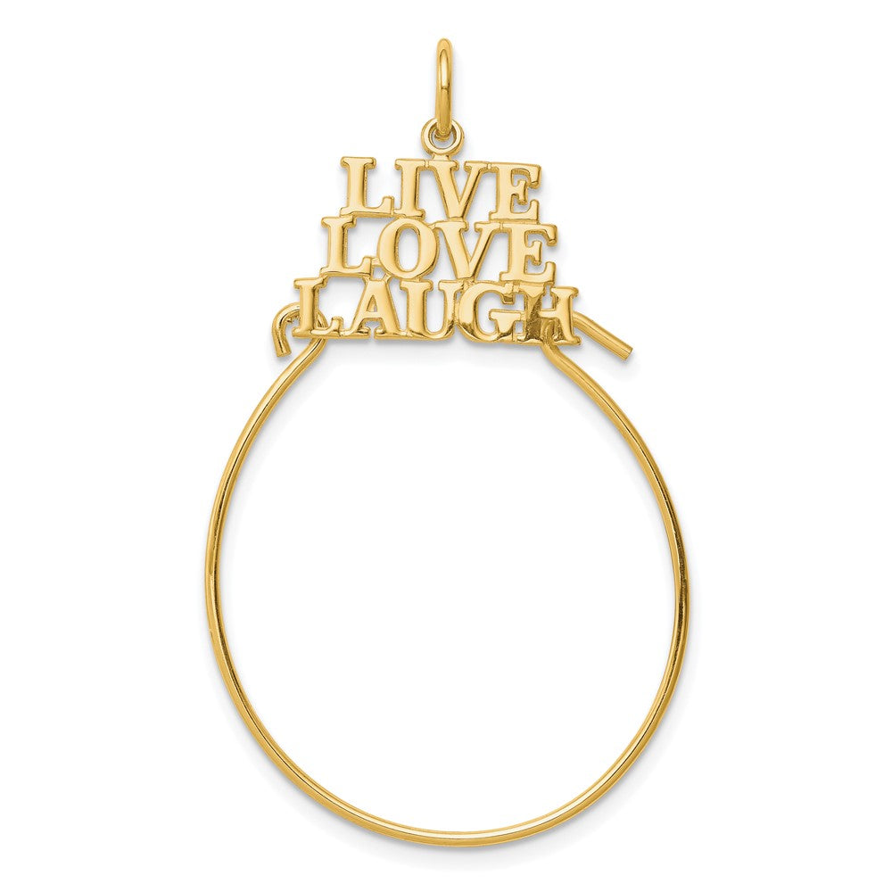 10K Gelbgold Leben Liebe Lachen Charm Halter