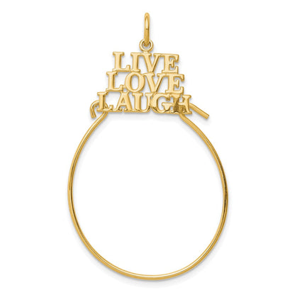 10K Gelbgold Leben Liebe Lachen Charm Halter