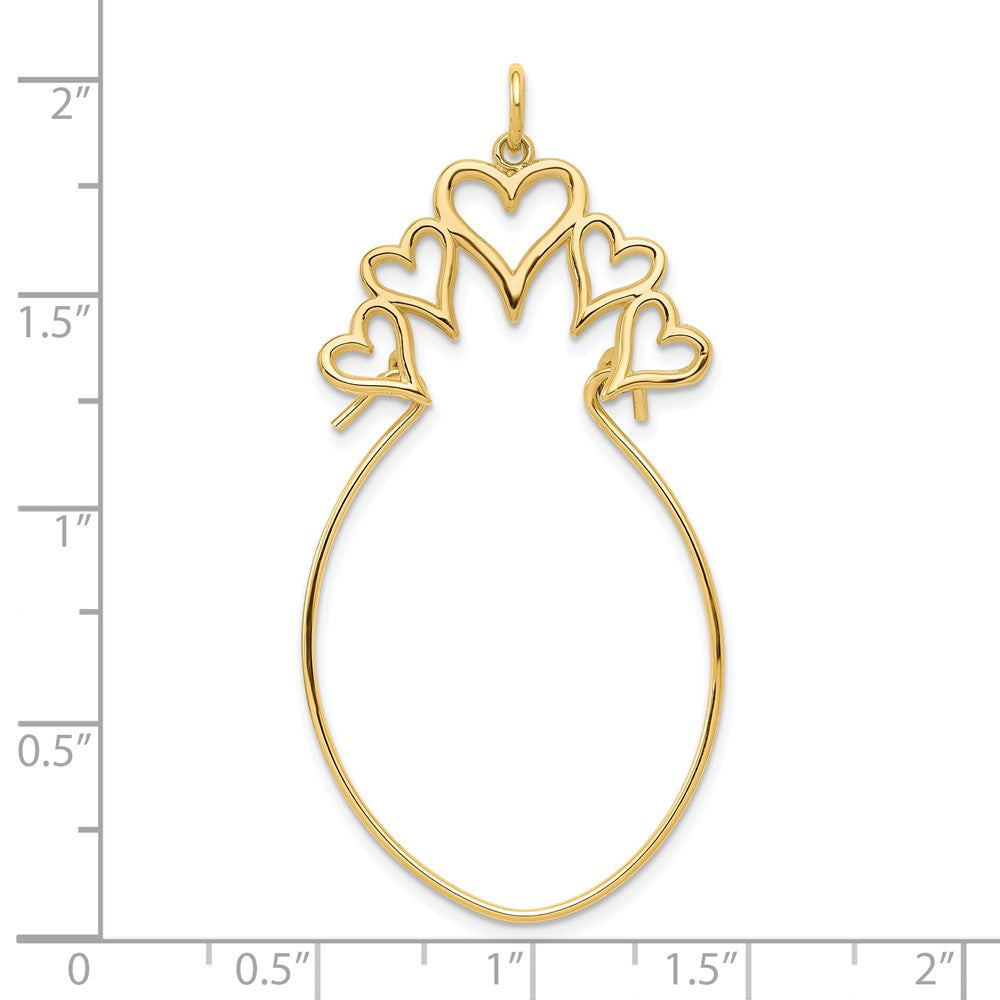 10K Gelbgold 5 Herzen Charm Halter