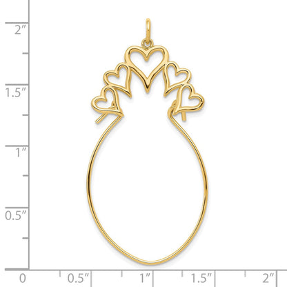 10K Gelbgold 5 Herzen Charm Halter