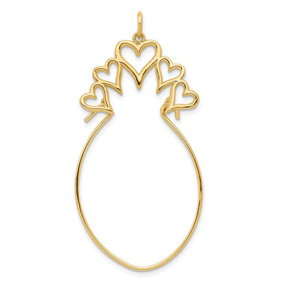 10K Gelbgold 5 Herzen Charm Halter