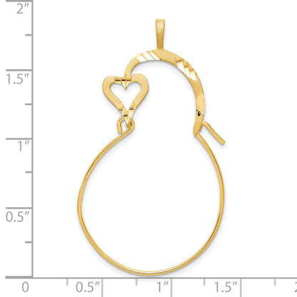 10K Gelbgold Klein Herz Charm Halter