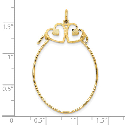 10K Gelbgold Doppelt Herz Charm Halter