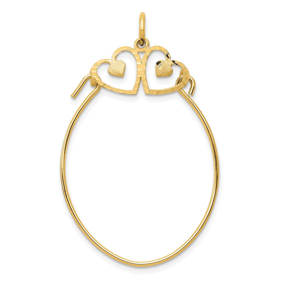 10K Gelbgold Doppelt Herz Charm Halter
