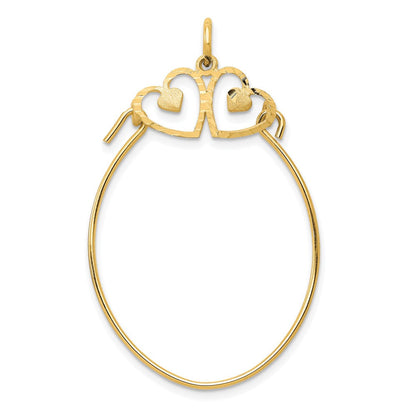 10K Gelbgold Doppelt Herz Charm Halter