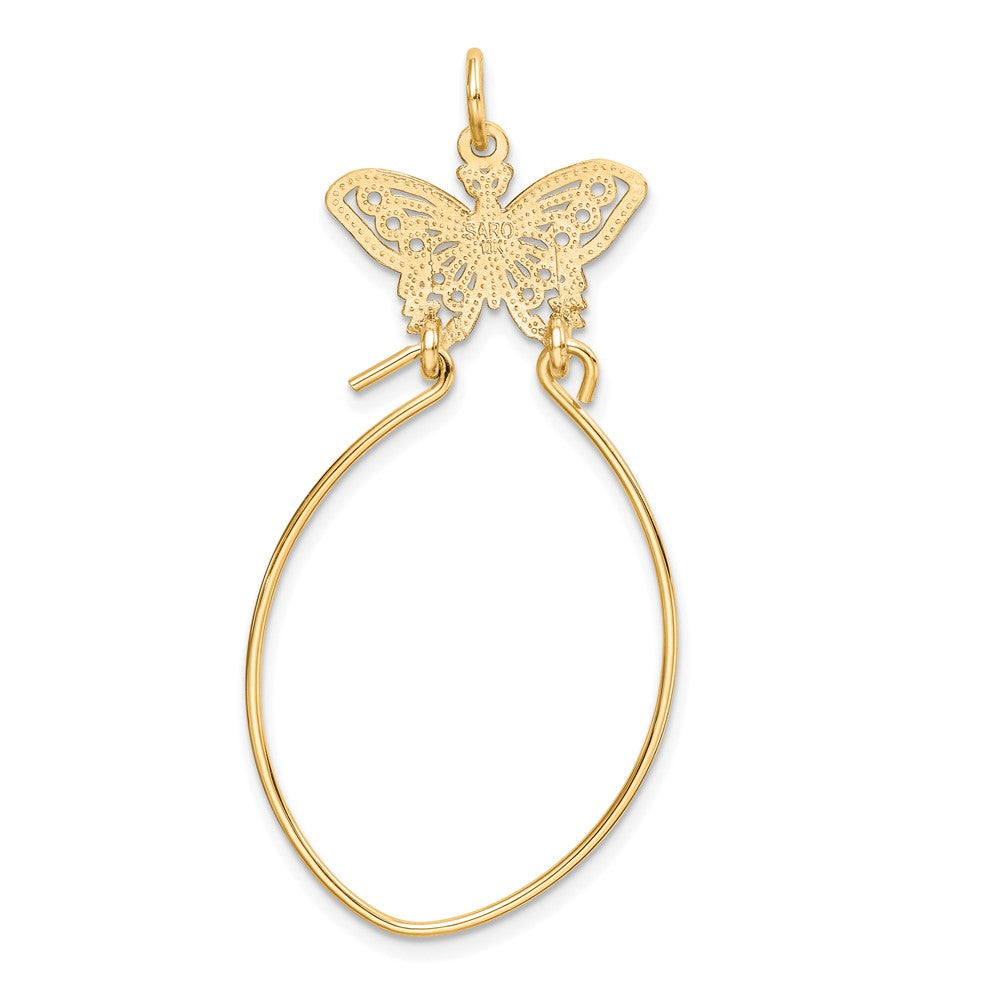 10K Gelbgold Filigran Schmetterling Charm Halter