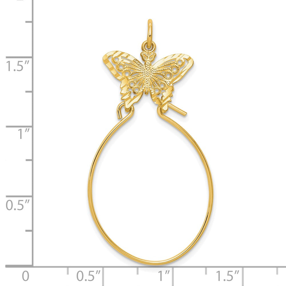 10K Gelbgold Filigran Schmetterling Charm Halter