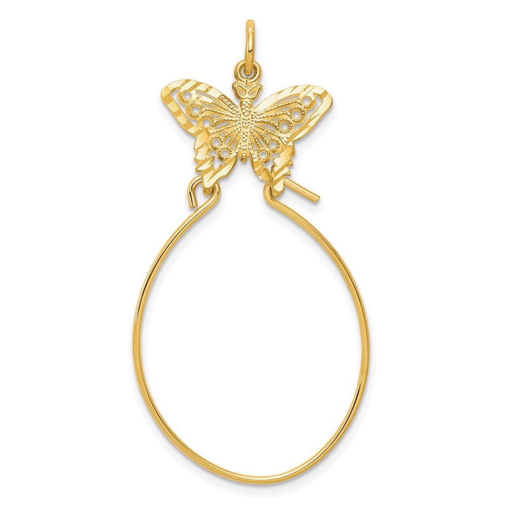 10K Gelbgold Filigran Schmetterling Charm Halter