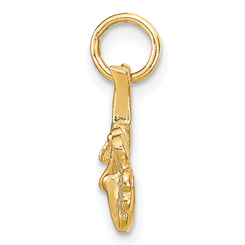 10K Gelbgold Massiv Hufeisen Gabelbein und Kleeblatt Charm